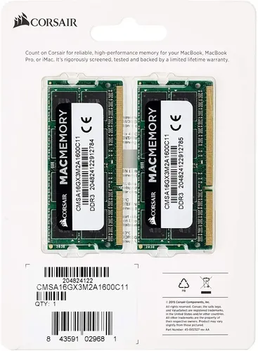 Mac Corsair 16gb 2x8gb Ddr3 - 1600 Mhz Mac Book , iMac | MercadoLivre