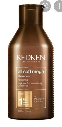 Shampoo Redken All Soft Mega Hidratante Cabello Seco 300 Ml
