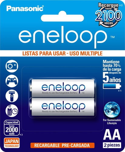 Pilas Recargables Aa Eneloop Panasonic X2 Pilas - Tucuman