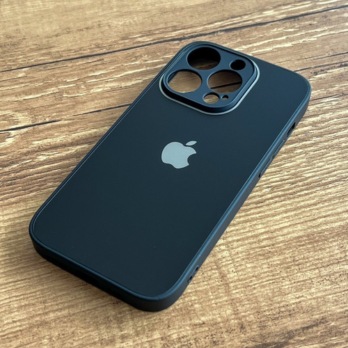 Capa De Vidro Glass Fosca Borda Silicone iPhone 14 Pro Max