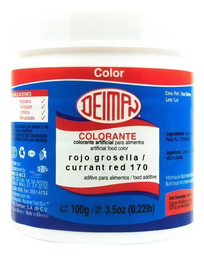 Colorante En Polvo Rojo Grosella (170) 100 G