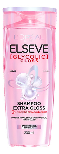 Shampoo, Condicionador 200ml + Mascara Glycolic Gloss Elseve