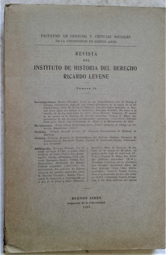 Revista Del Instituto De Historia Del Derecho N° 16 - 1965