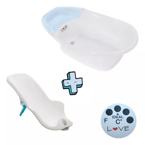 Baño Plegable Termómetro + Colchón Bebé Baby Antideslizante - Color  Variante Celeste — Atrix