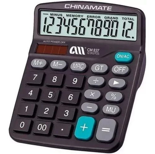 Calculadora De Mesa Chinamate 12 Dígitos Cm837 Preto
