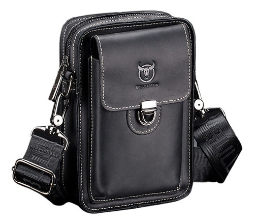 Hombre Cuero Cuero Crossbody Bolsa De Teléfono Móvil /