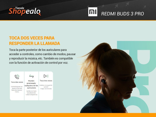 Imagen 4 de 10 de Auriculares Bluetooth Xiaomi Redmi Airdots 3 Pro Negro -*