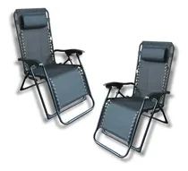 Comprar Kit 2 X Reposeras Gravitacional Zero Plegable Almohada Negra
