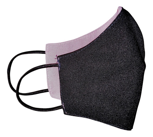Barbijo Tapaboca Lavable Tela Reutilizable Cubre Boca X1 Lavanda / Negro