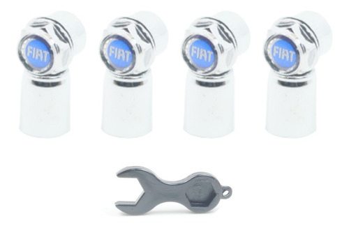Capa Pino Bico Roda Valvula Cromada Fiat Azul Uno Palio Mobi