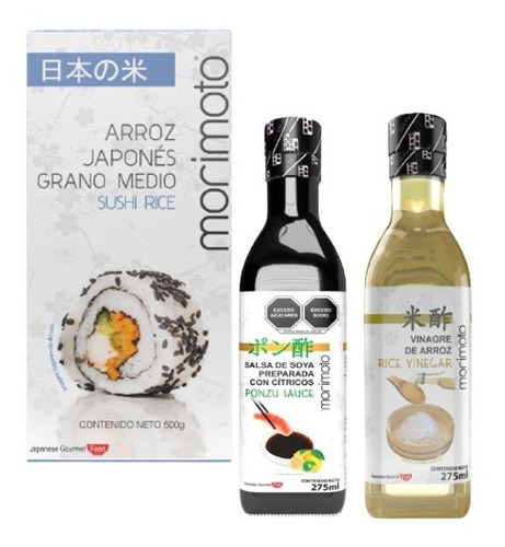 Paqueta Arroz Para Sushi + Ponzu + Vinagre Morimoto