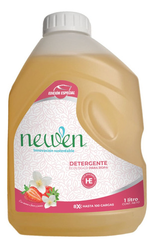 Newen Detergente 1 L Biodegradable 100 Cargas Fresas Jazmín