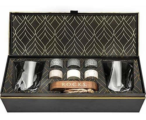 Whiskey Chilling Stones Gift Set - 6 Handcrafted Premium Gra