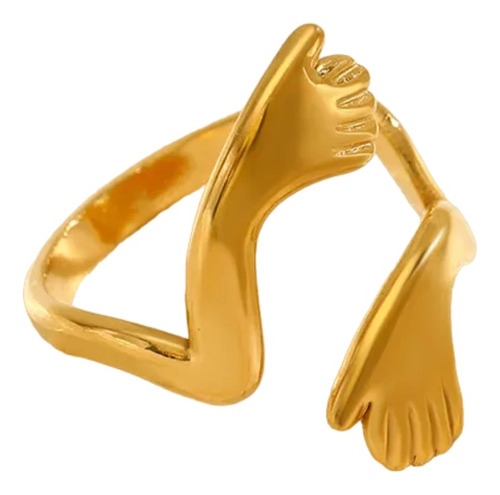 Anillo Twisted Hug Chapado En Oro De 18k 