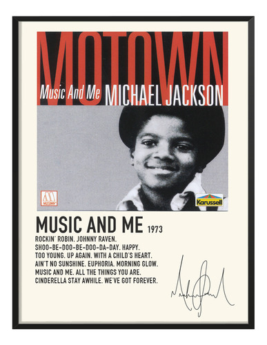 Poster Michael Jackson Album Tracklist Music And Me 80x60