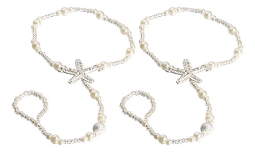 2 Cadenas De Tobillo Elásticas Decorativas A La Moda