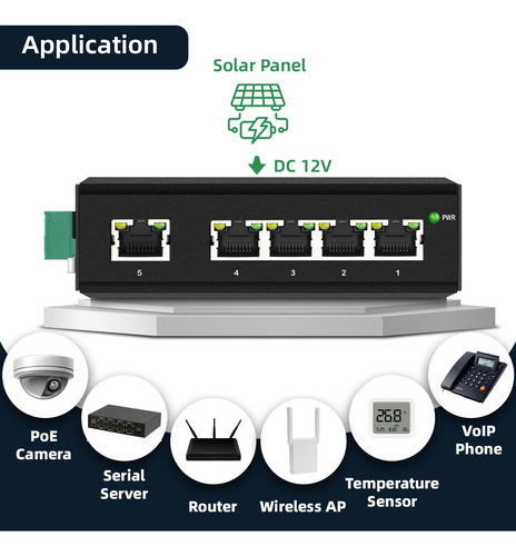 Interruptor De Red Gigabit 5 Puertos Poe 120w Total