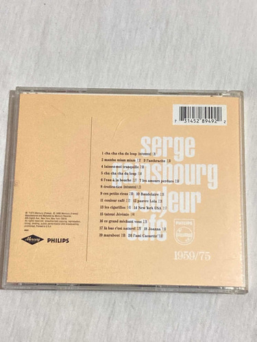 Serge Gainsbourg / Couleur Café Cd Importado Usa Impecable (Usado)