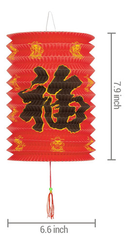 Mygift Linternas Chinas Rojas Tradicionales De 8 Pulgadas, D