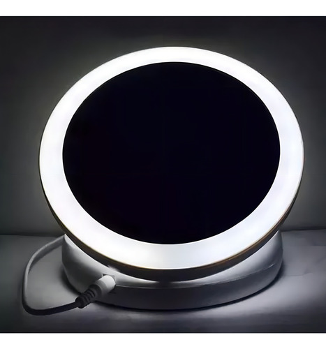 Espelho De Mesa Maquiagem De Luz Led Dobravel Aumenta 10x Jin Ge