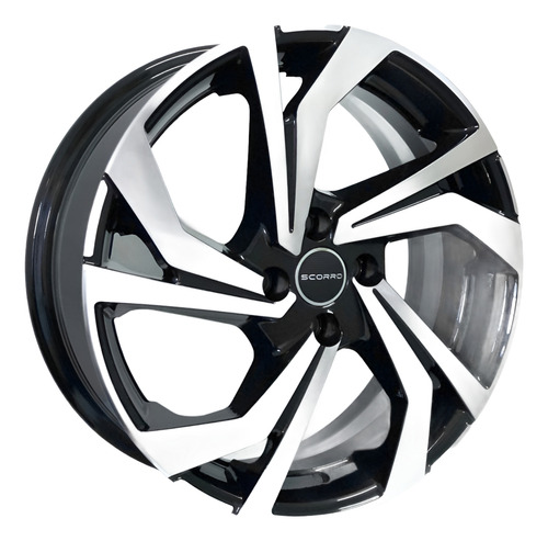 Rodas P/ Nissan Kicks Aro 17x7 4x100 (jogo) + Bicos S277 Cor Preto Com Diamantado