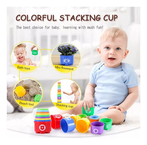 A 10 Piezas Apilables Taza Montessori Juguetes Para La