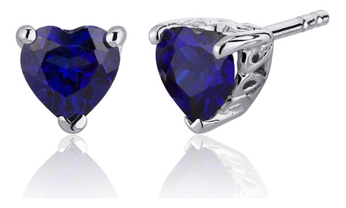 Peora Creó Aretes De Corazón Azul, Plata De Ley 925, Galería