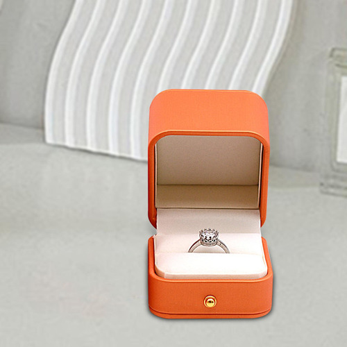 Caja De Cuero Para Anillos, Caja Para