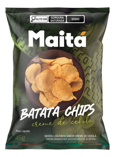 Batata Chips Maitá Lisa Creme De Cebola 45g Embalagem Com 20