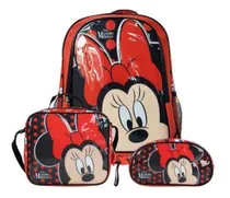 Comprar Pack Mochila Minnie Rojo Oficio Lonchera Cartuchera Disney 