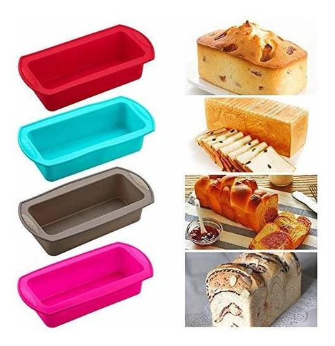 1 Bandeja Para Pan De Pan, Rectangular De Silicona Molde Par