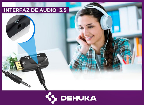 Cable Adaptador Conversor Hdmi A Vga Full Hd Con Audio Dehuka Monitor Proyector Notebook Pc