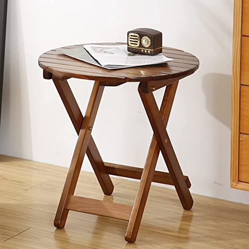 Mesa Auxiliar Plegable Redonda De Madera Bplusz, Soport...