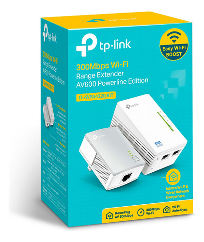 Tp-link Extensor Powerline Tl-wpa4220 Kit Wifi Av600 300mbps