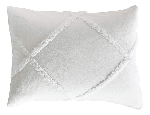 Chenille Lattice 100% Algodón Solid Color Pillow Sham, King 
