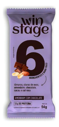 Barra De Proteína Amendoim Chocolate Sem Açúcar Winstage 54g