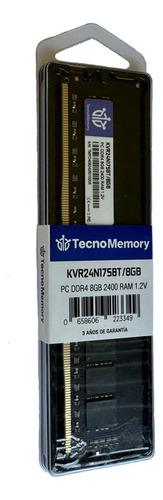 Memoria Ram Tecnomemory Pc Ddr4 8gb 2400mhz Kvr24n17s8t/8gb