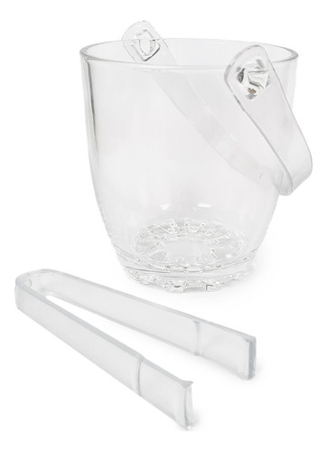 Frapera Balde Hielo Vidrio Con Pinza Acrilico 12 Cm