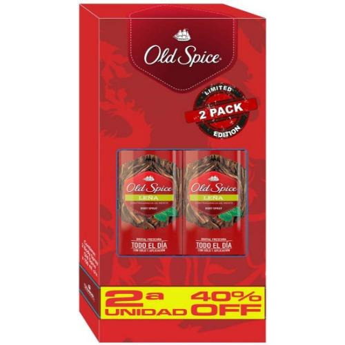 Desodorante Old Spice Spray Pack 2 Unidades Leña 150 Ml