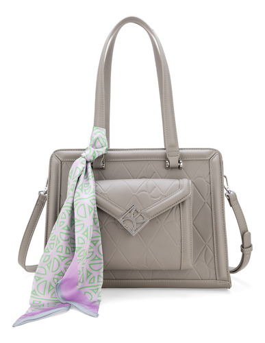 Bolsa Satchel Cloe Anahila Mediano Color Gris