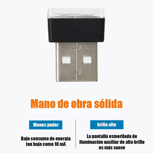 Imagen 5 de 7 de 4pcs Usb Led Mini Luz Inalámbrica Del Coche Iluminación