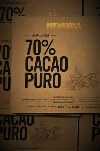 Havanna 2 Cajas Alfajor De Chocolate 70 % X 9u