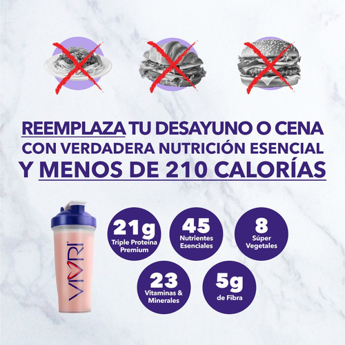 Vivri Shakeme Fresa, Shaker Gratis 20 Serv Alimento Completo
