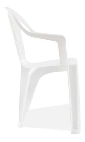 Imagen 2 de 2 de Silla Pvc Reforzada Apoya Brazos Blanca Jardín Hasta 140kg