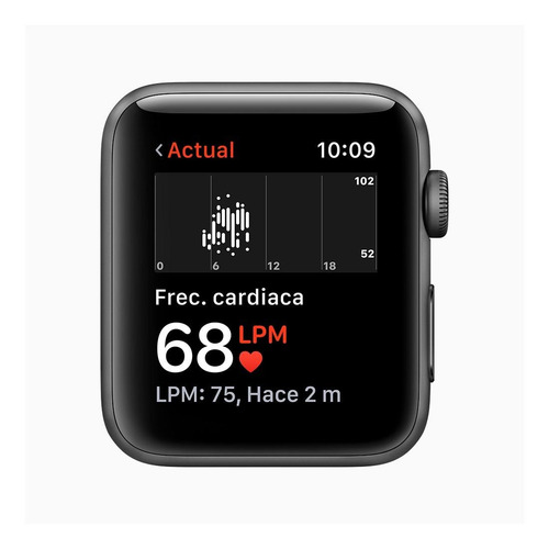 Imagen 5 de 6 de Apple Watch Series 3 (GPS) - Caja de aluminio gris espacial de 42 mm - Correa deportiva negro