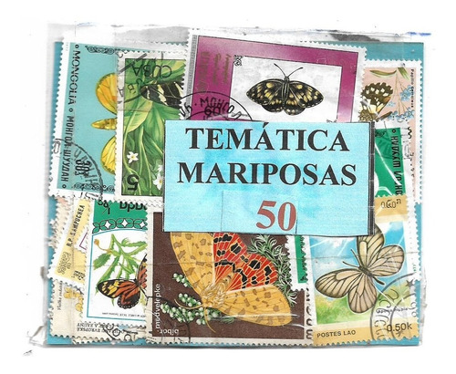 Temática Mariposas Paquete De 50 Estampillas Dif. Mundiales