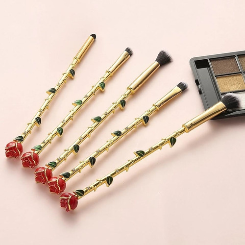 Juego De Brochas Con Mango De Rosas