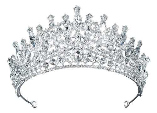 Tiara De Vidrio De Diamantes De Imitación, Corona De Reina