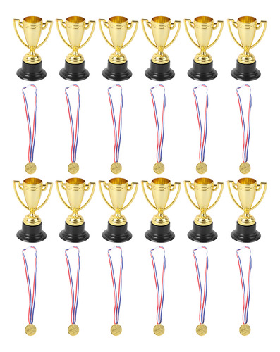 Set De 24 Minitrofeos Y Medallas Para Estudiantes De Deporte