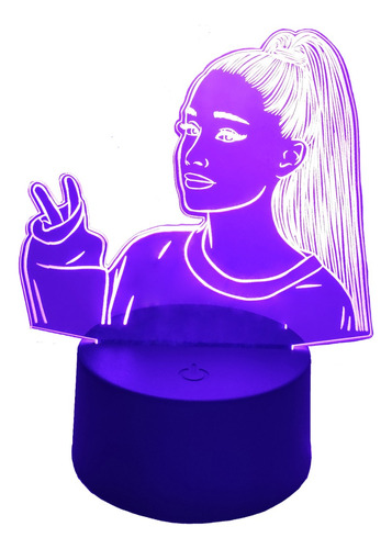 Ariana Grande Lampara Led Ilusión 3d Cantante Decoración
